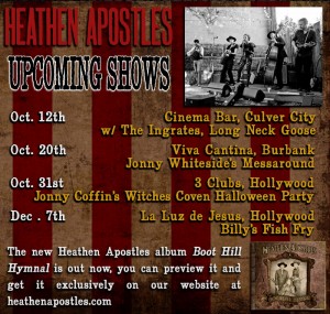 Heathen Apostles flier Oct shows