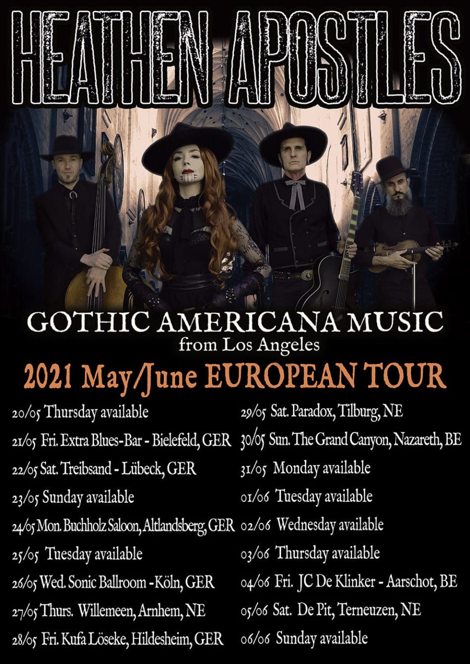 Heathen Apostles - Gothic Americana tour dates